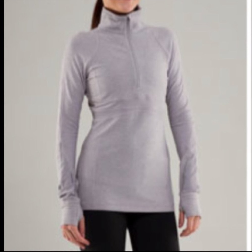 Lululemon Run Full Tilt LS Pullover Half Zip Gray Reflective  Women’s size 10